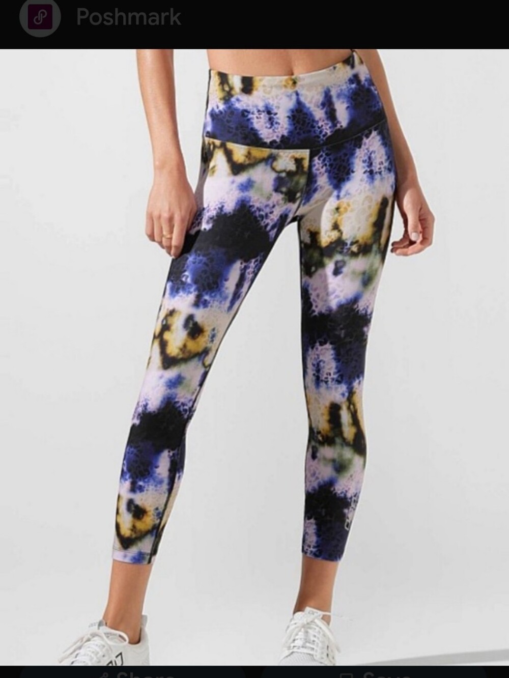 Lorna Jane Multicolor Tie-Dye Leggings - Purple, Yellow, Black